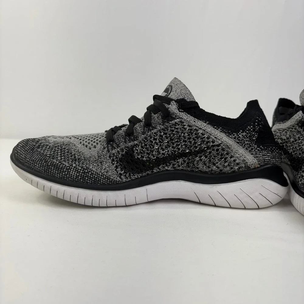 Nike Free RN Flyknit 2018 Womens Running‎ Shoes Black White Oreo Size 8.5